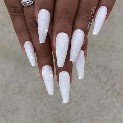 white acrylic nails